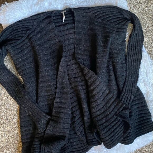 Free People Wool Blend Open Front Sweater Cardigan - Picture 4 of 8